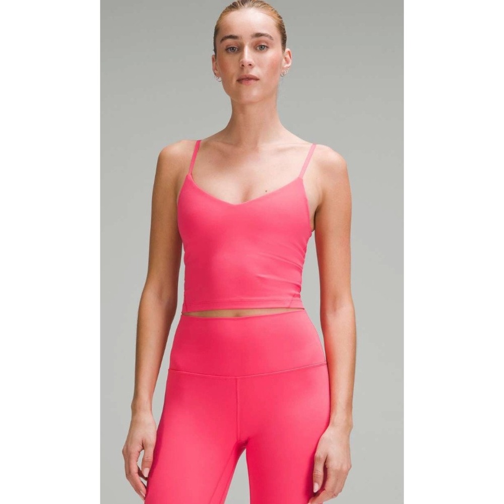 Lululemon Women's Align Cropped Cami Tank Top A/B Cup In‎ Glaze Pink Size 0